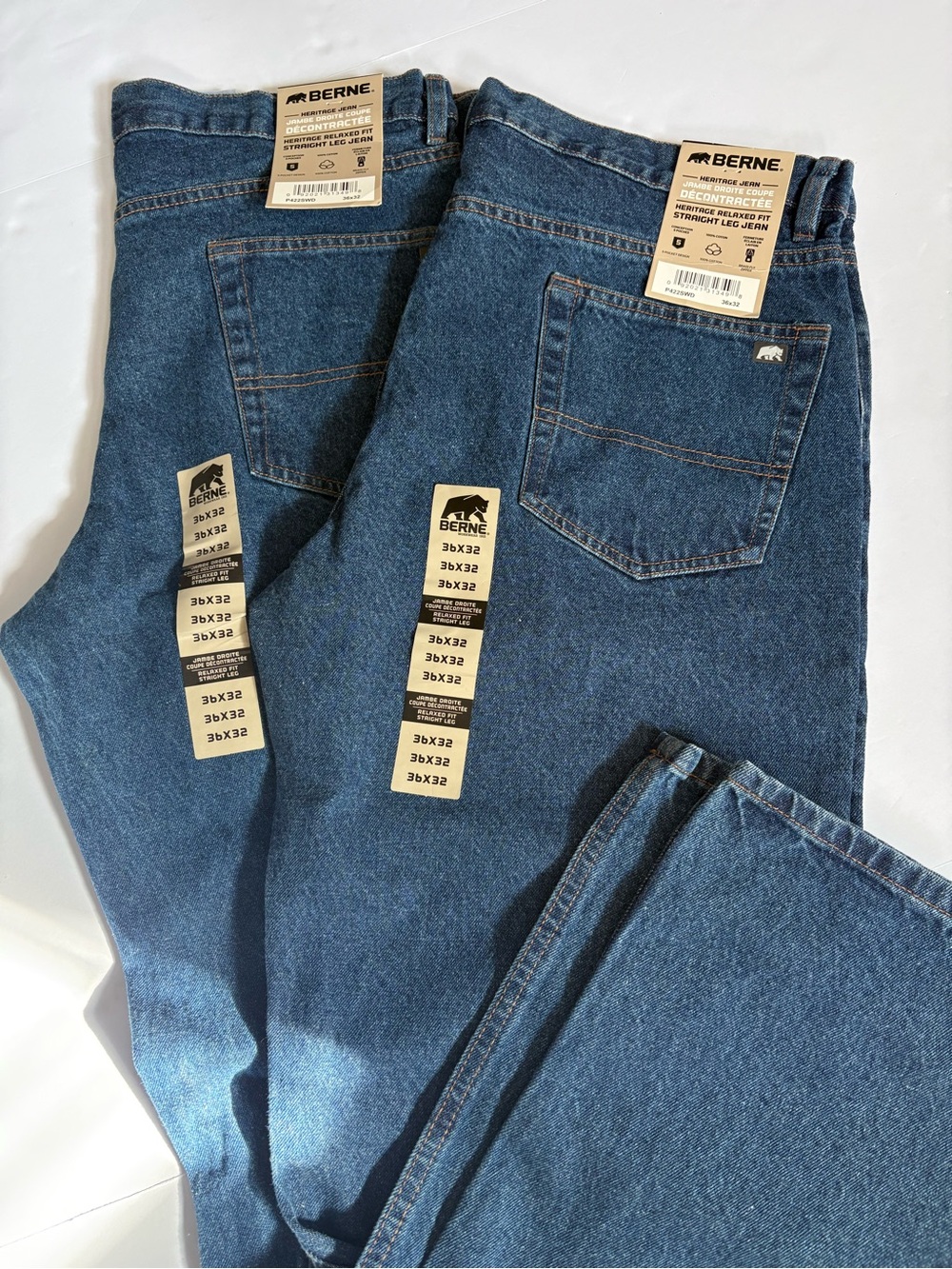 Bundle 2 pairs of Berne Heritage Relaxed Fit Straight Leg Jeans Men’s 36x32 NWT.